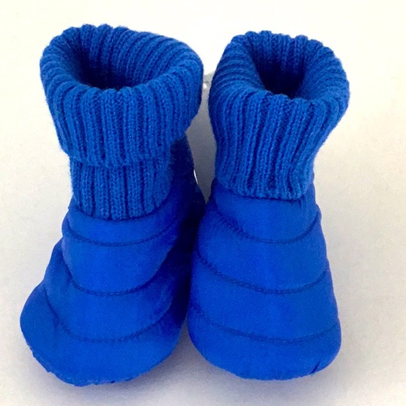 Baby Gap Blue Puffer Bootie Slipper Socks Winter Unisex. Infant Size 3-6 Months - Picture 1 of 7